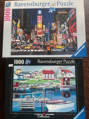 2 Pack Ravensburger 1000-Piece Jigsaw Puzzle - Multi-Color scenes